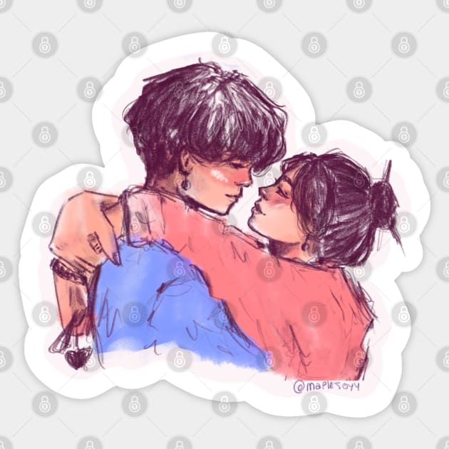 Longing eyes (Cute couple Kiss) Sticker by maplejoyy